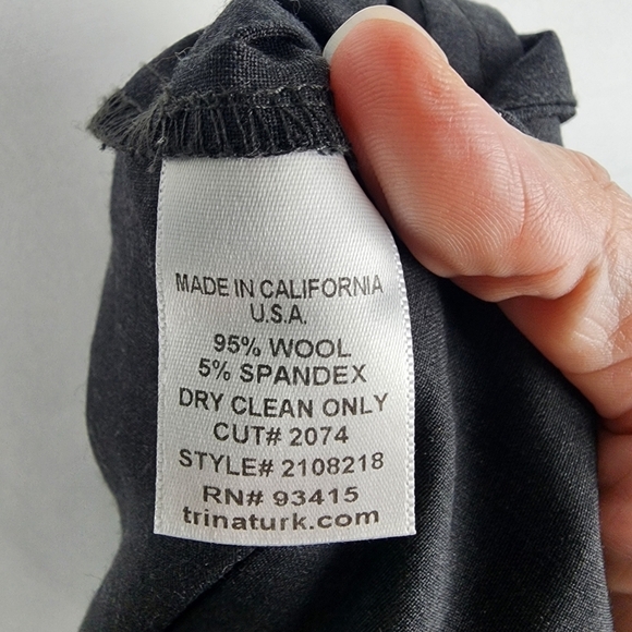 Trina Turk Straight Leg Wool Blend Button Detail Pants Size 8 - Picture 7 of 7